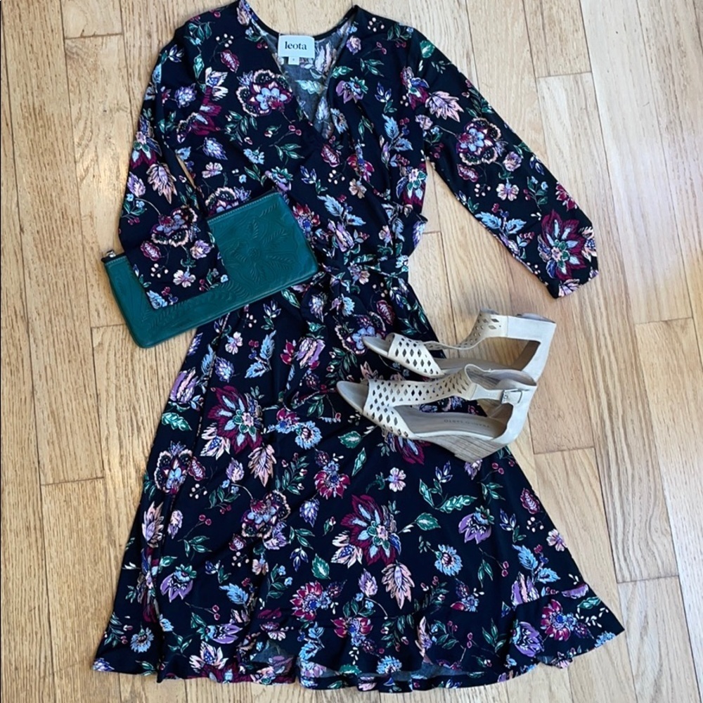 Leota dress black floral women’s size small - Picture 2 of 8
